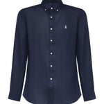 Camicia in lino con logo 710966294 504 POLO RALPH LAUREN 