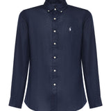 Camicia in lino con logo 710966294 504 POLO RALPH LAUREN 