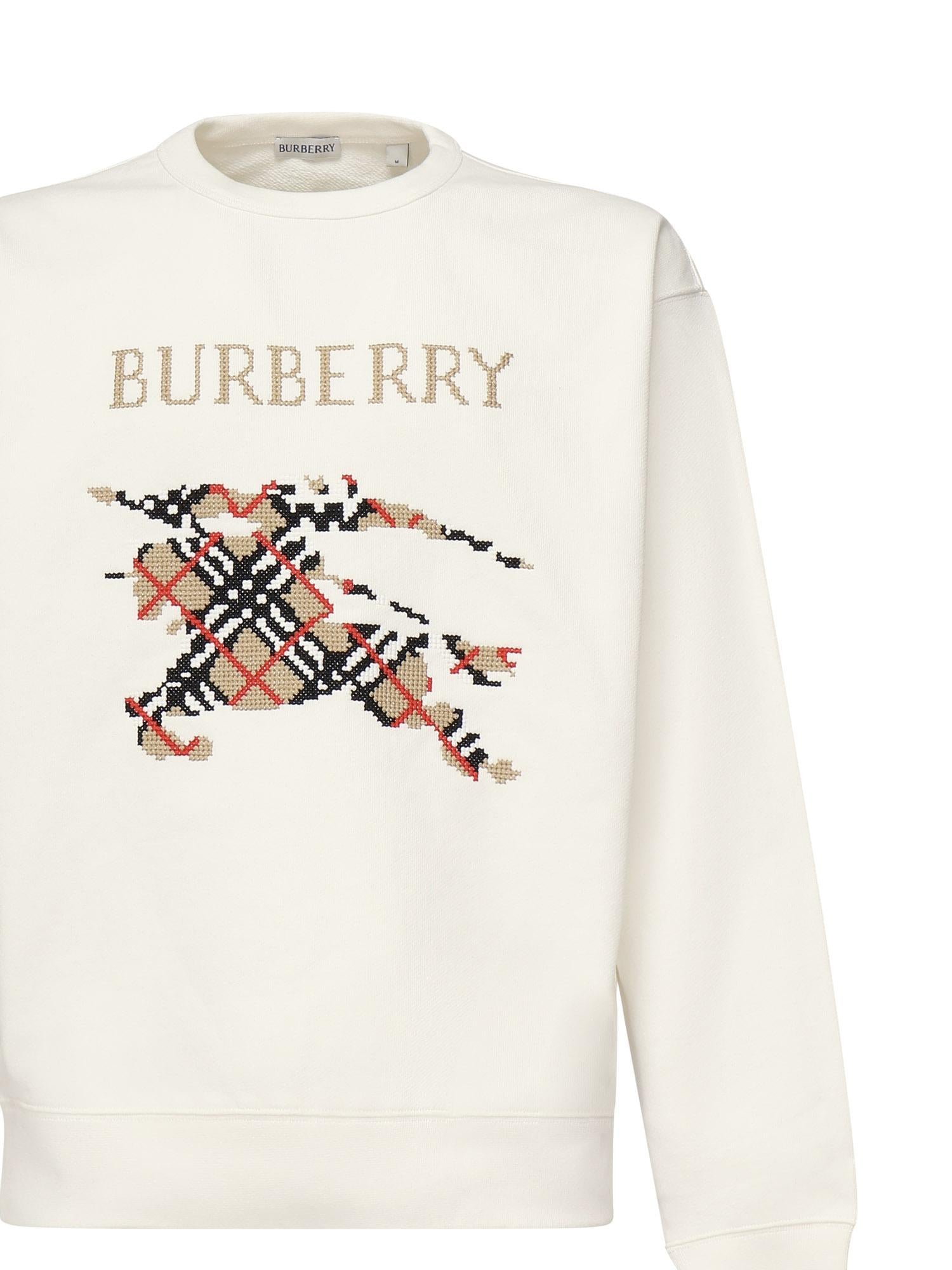 Felpa in cotone con EKD a punto croce 8110547 B7078 BURBERRY 