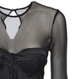 Mini abito corsetto in raso 115252 100 ROTATE 