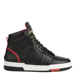 SNEAKERS 1990 NERE E ROSSE IN PELLE 1990 LEATHERBLACK/BLACK GIULIANO GALIANO 