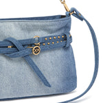 Borsa a spalla Belt Bag Mini in denim 106177 A31GPJDQ PINKO 