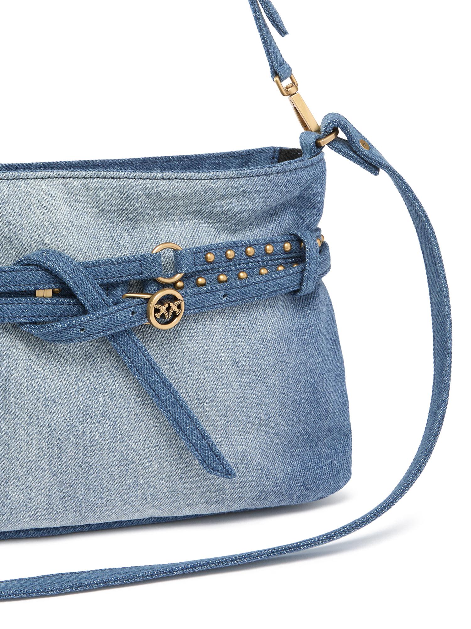 Borsa a spalla Belt Bag Mini in denim 106177 A31GPJDQ PINKO 
