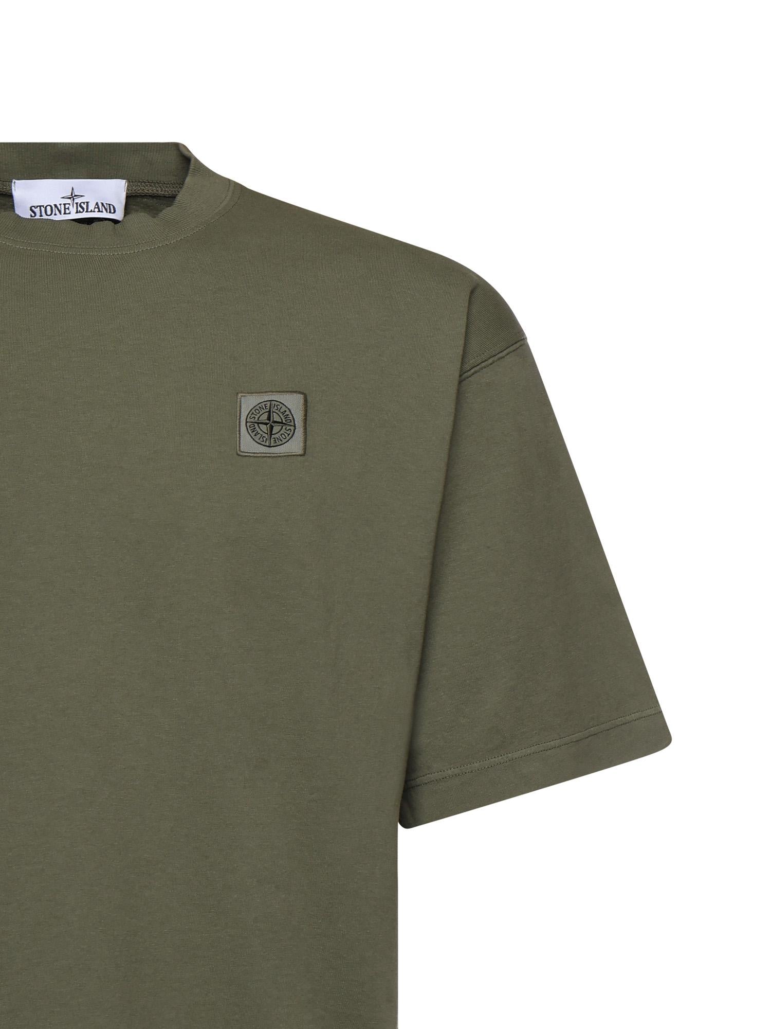 T-shirt con patch Compass in jersey di cotone L1S152100030 S0115V005G STONE ISLAND 