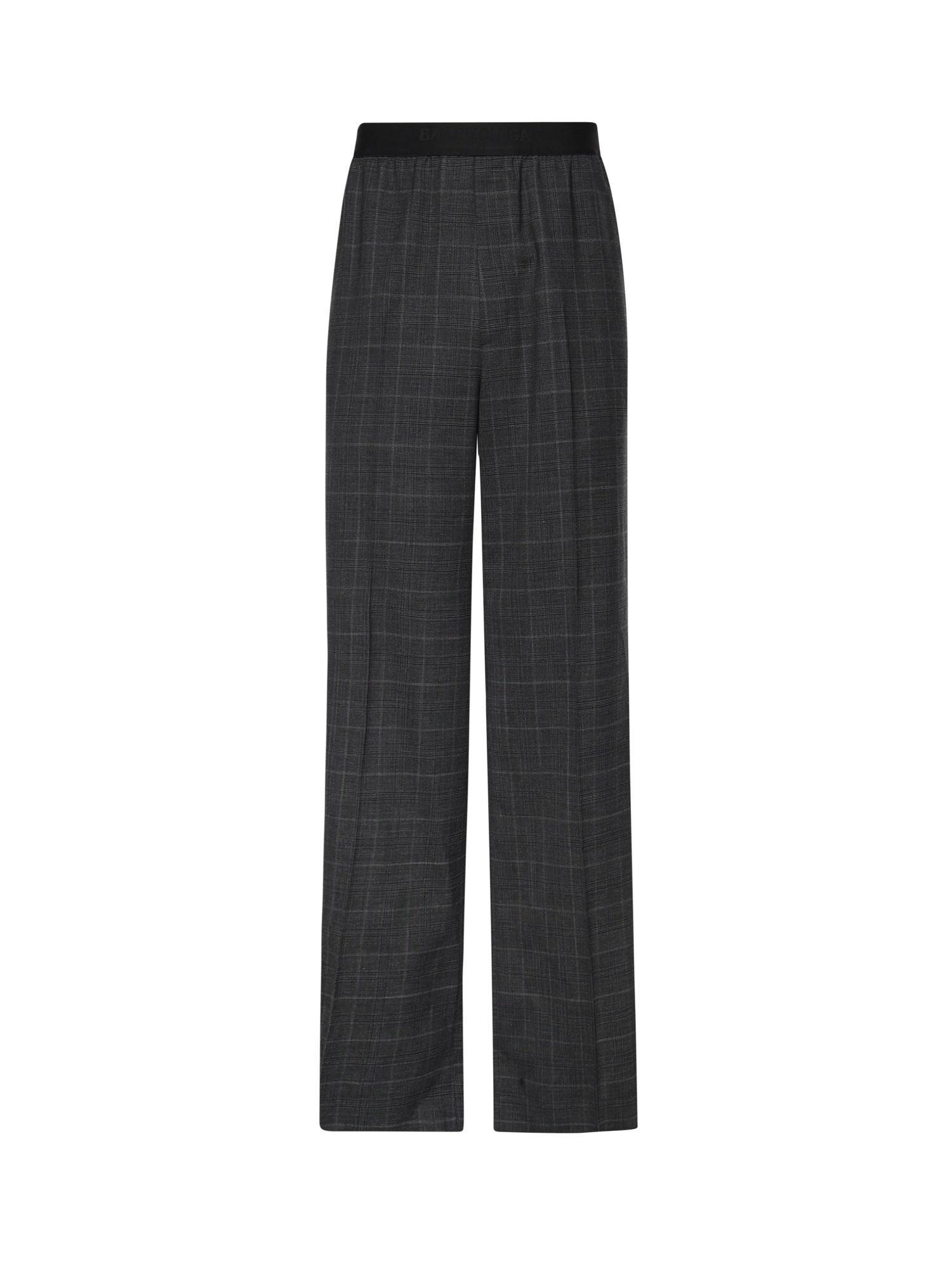 Pantaloni check in lana con logo 866537 TQT081441 BALENCIAGA 