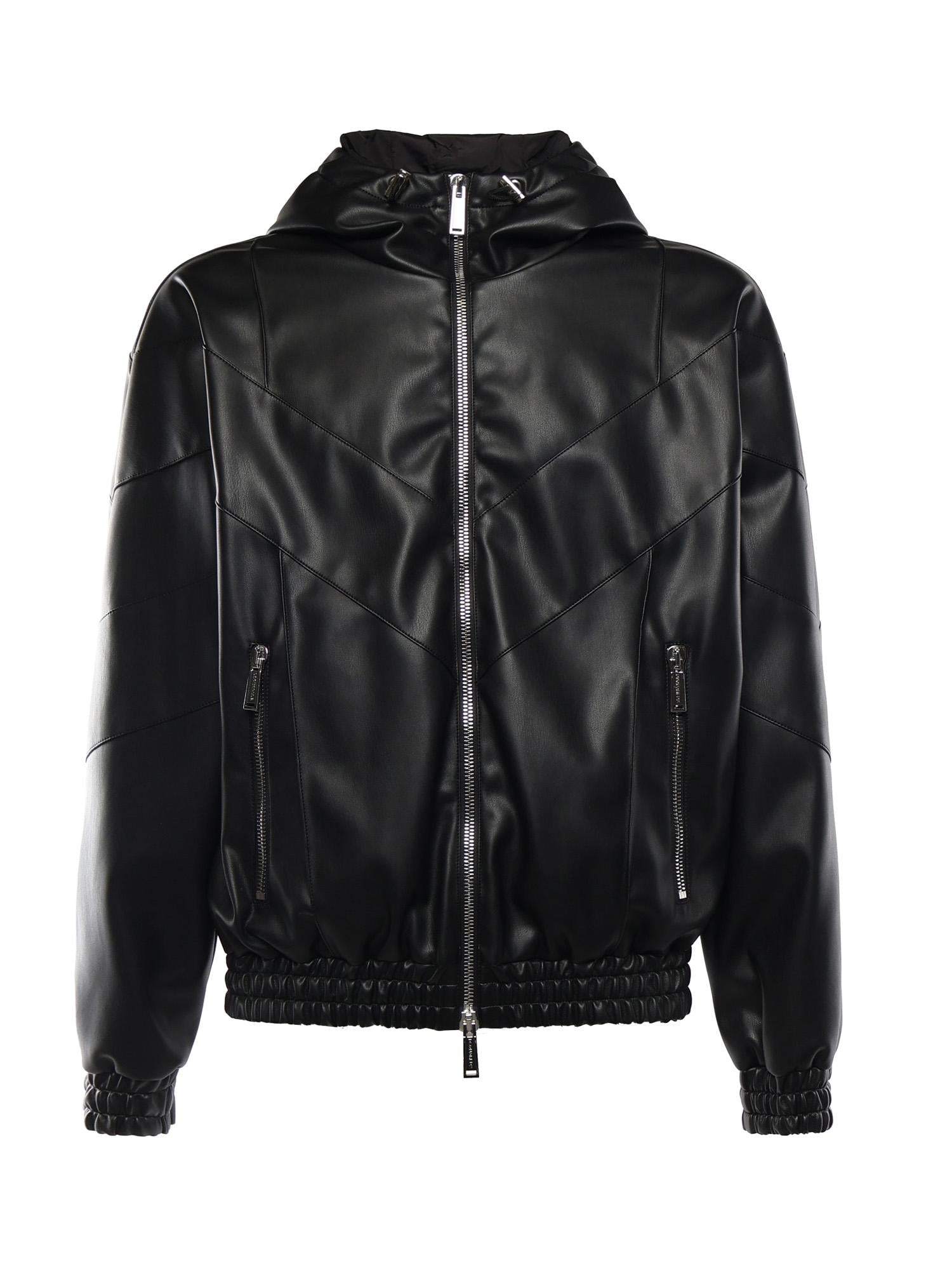 Giacca hoodie in similpelle S74AM1676 S60340900 DSQUARED2 