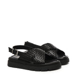 Sandalo flat Thea Tress A55379 NERO CARMENS 