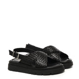 Sandalo flat Thea Tress A55379 NERO CARMENS 