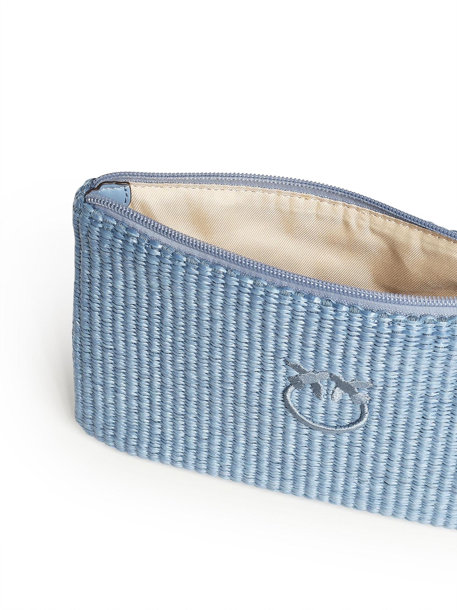 Pochette in rafia con logo Love Birds 106763 A39YE5YQ PINKO 