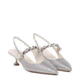 Slingback in misto seta con applicazioni 5I055E 2AWLF0164 MIU MIU 