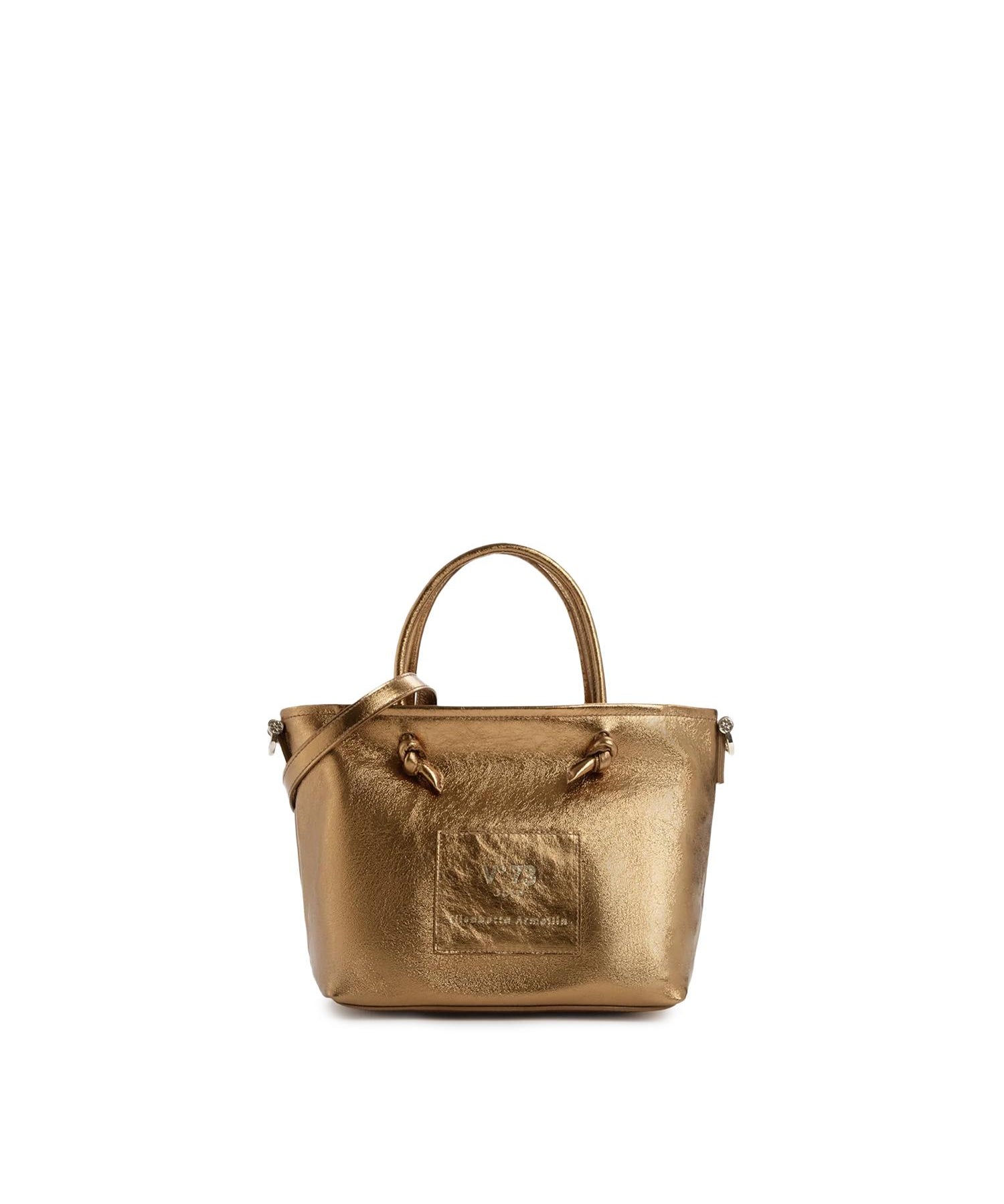 Mini bag in pelle con logo 73BP9VT02 LOLLI POPPOP BRONZE V° 73 
