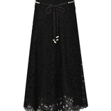 Gonna midi Rhiannon con ricamo 4248SSS251 BLK ZIMMERMANN 