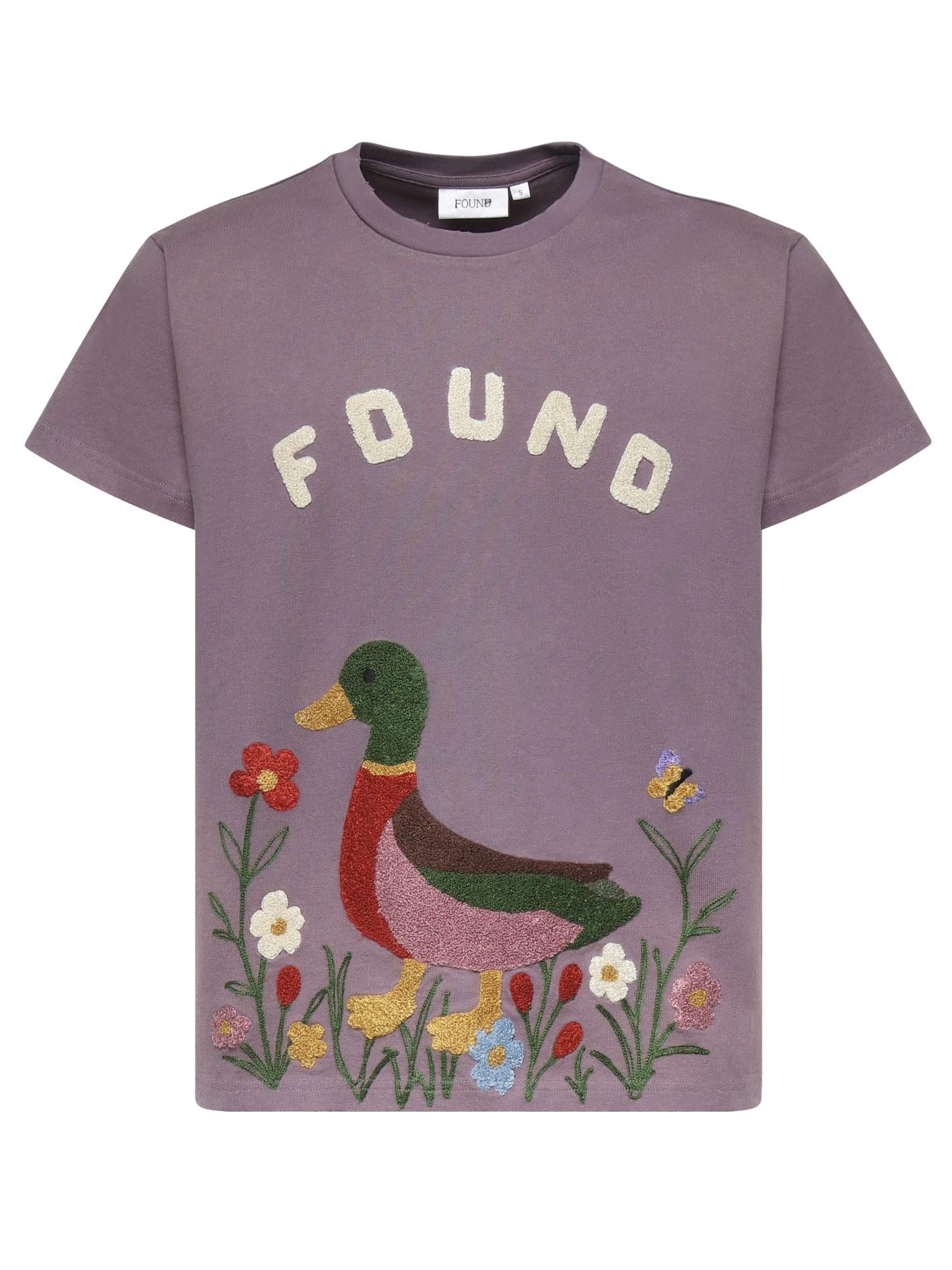 T-shirt con ricamo in cotone FOSS26TT09012 6363 FOUND 