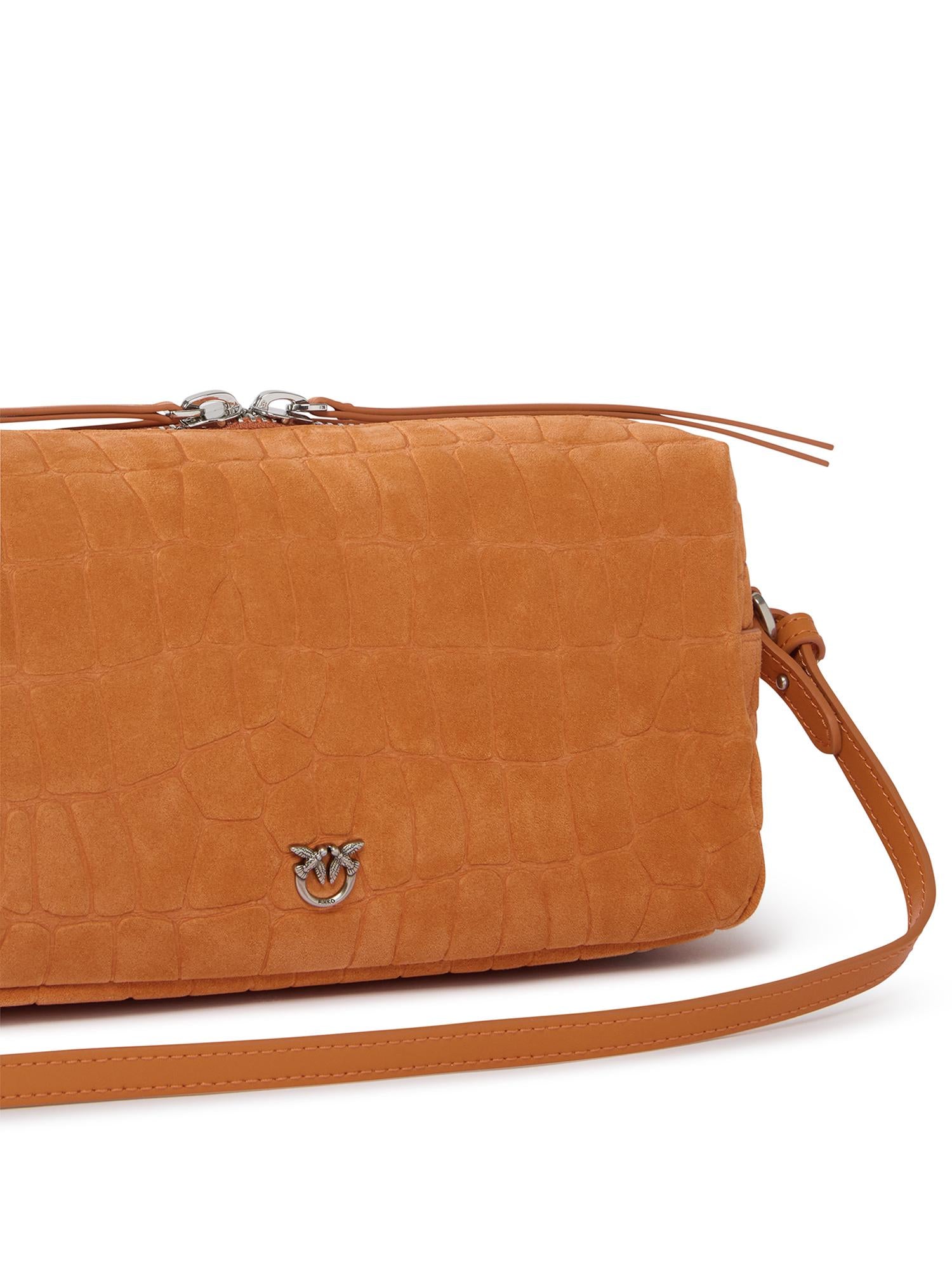 Borsa bauletto a tracolla in pelle stampa coccodrillo 106761 A2YWA76O PINKO 
