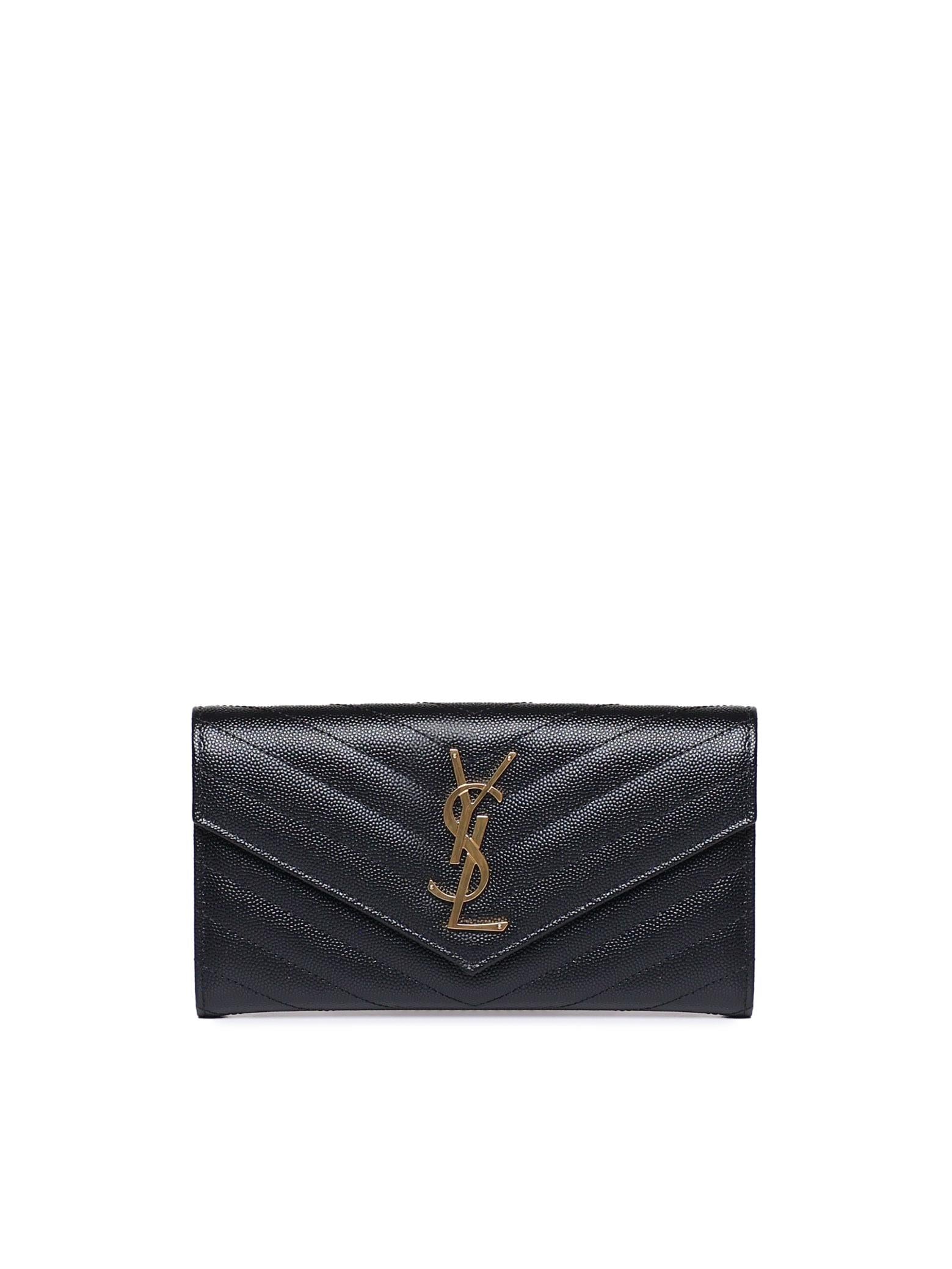 Portafoglio Cassandre matelassé in pelle 372264 BOW011000 SAINT LAURENT 