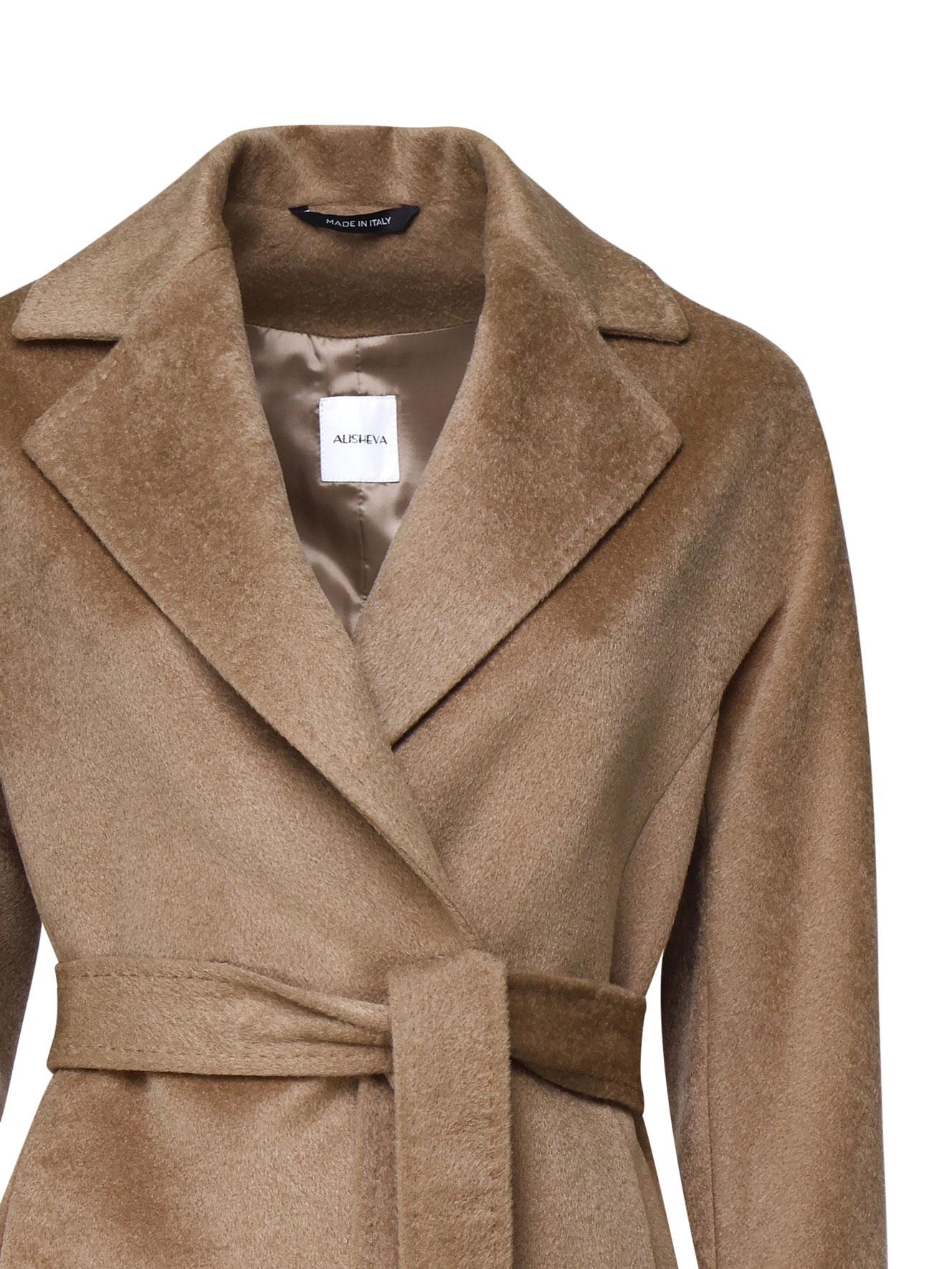 Cappotto in panno di lana spazzolato 25AL931 CAMMELLO ALISHEVA 