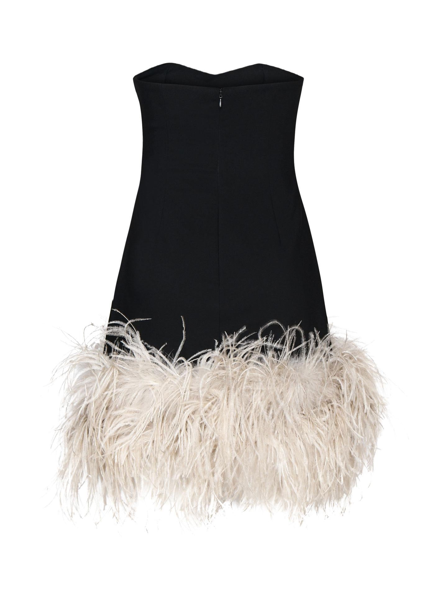 Minidress Gea con piume ABITO GEA BLACK THE ARCHIVIA 