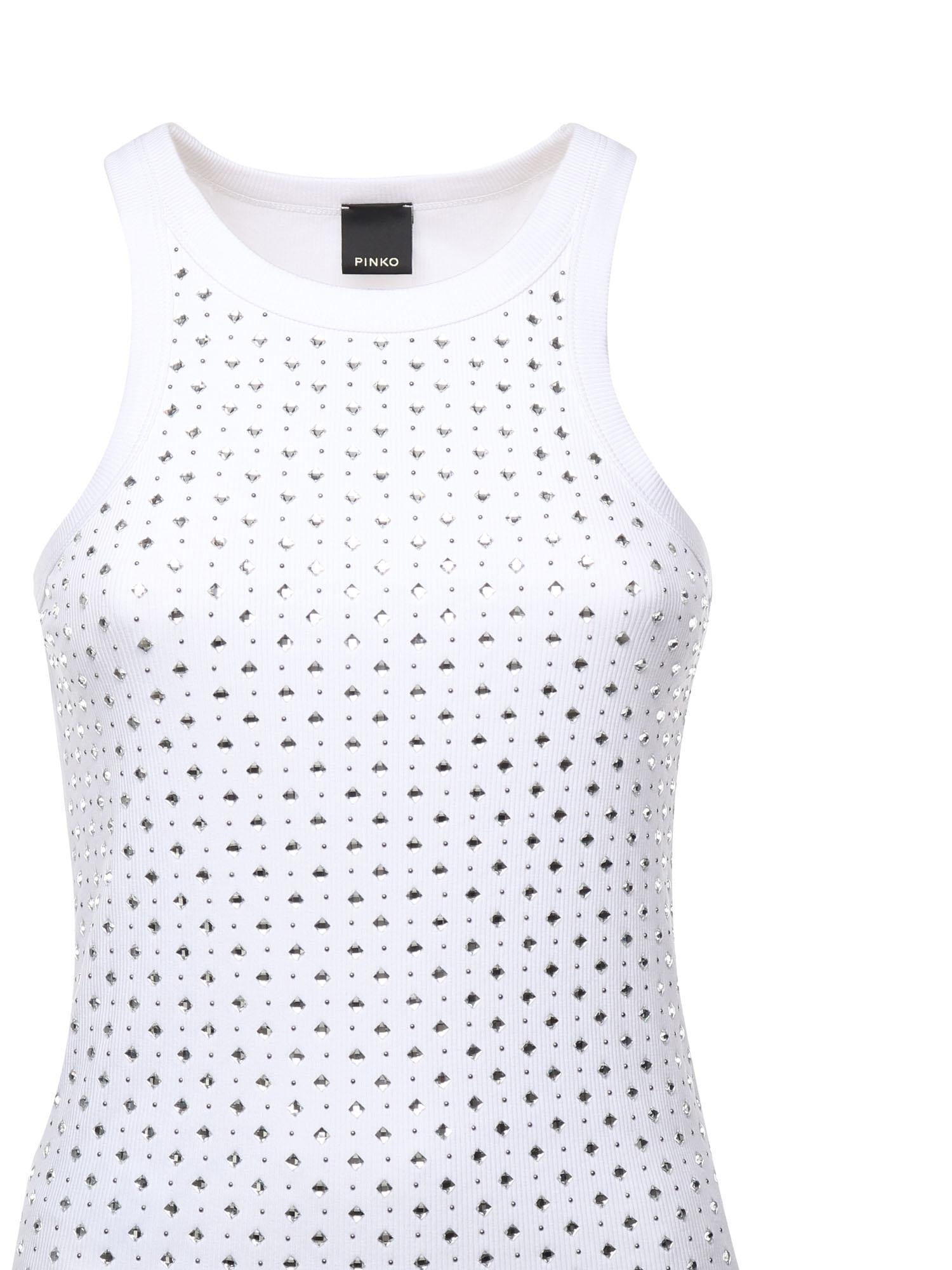 Canotta con strass e borchie<BR/><BR/> 105928 A2XYZ04 PINKO 
