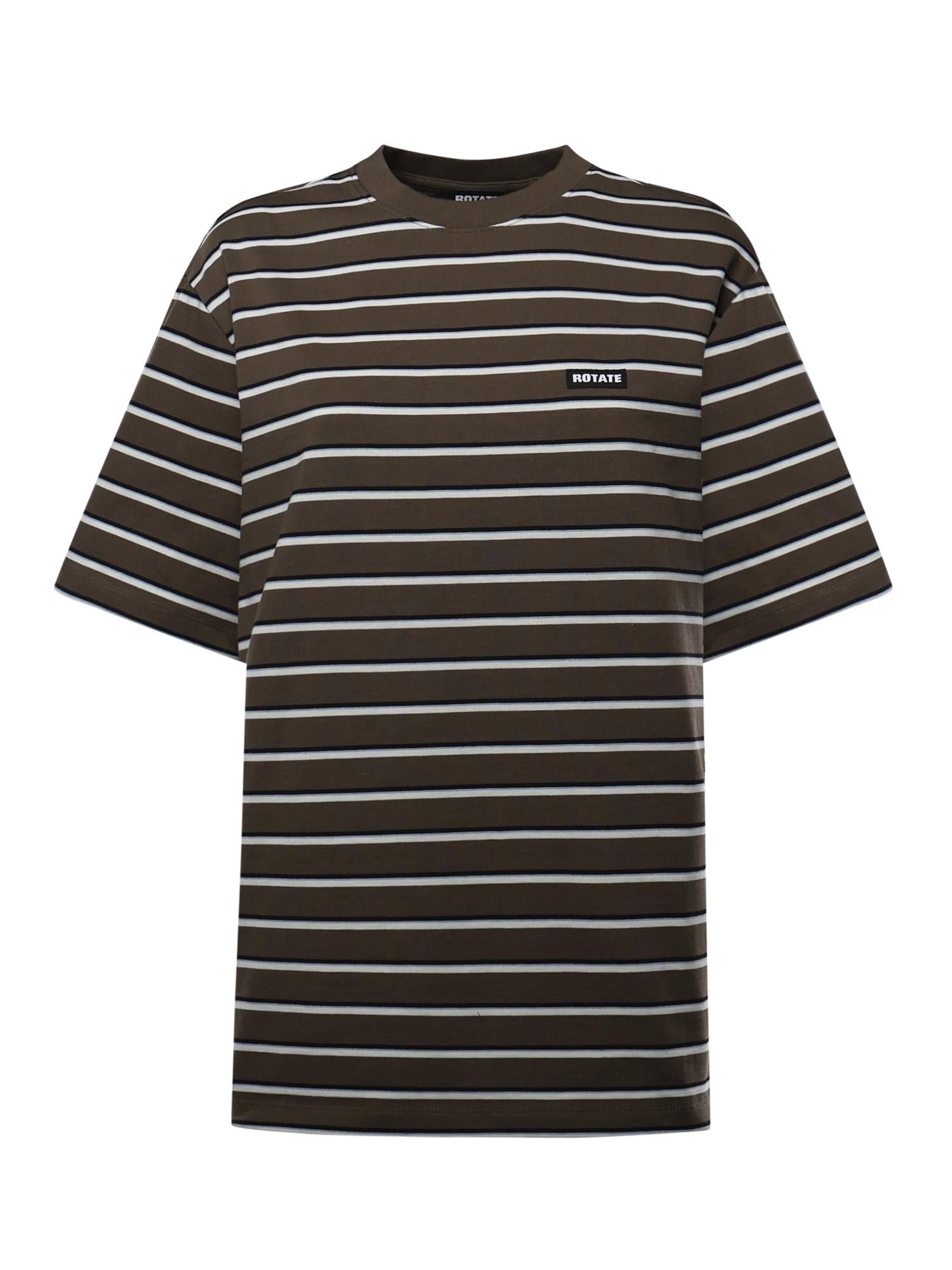 T-shirt in jersey di cotone a righe 115318 2476 ROTATE 