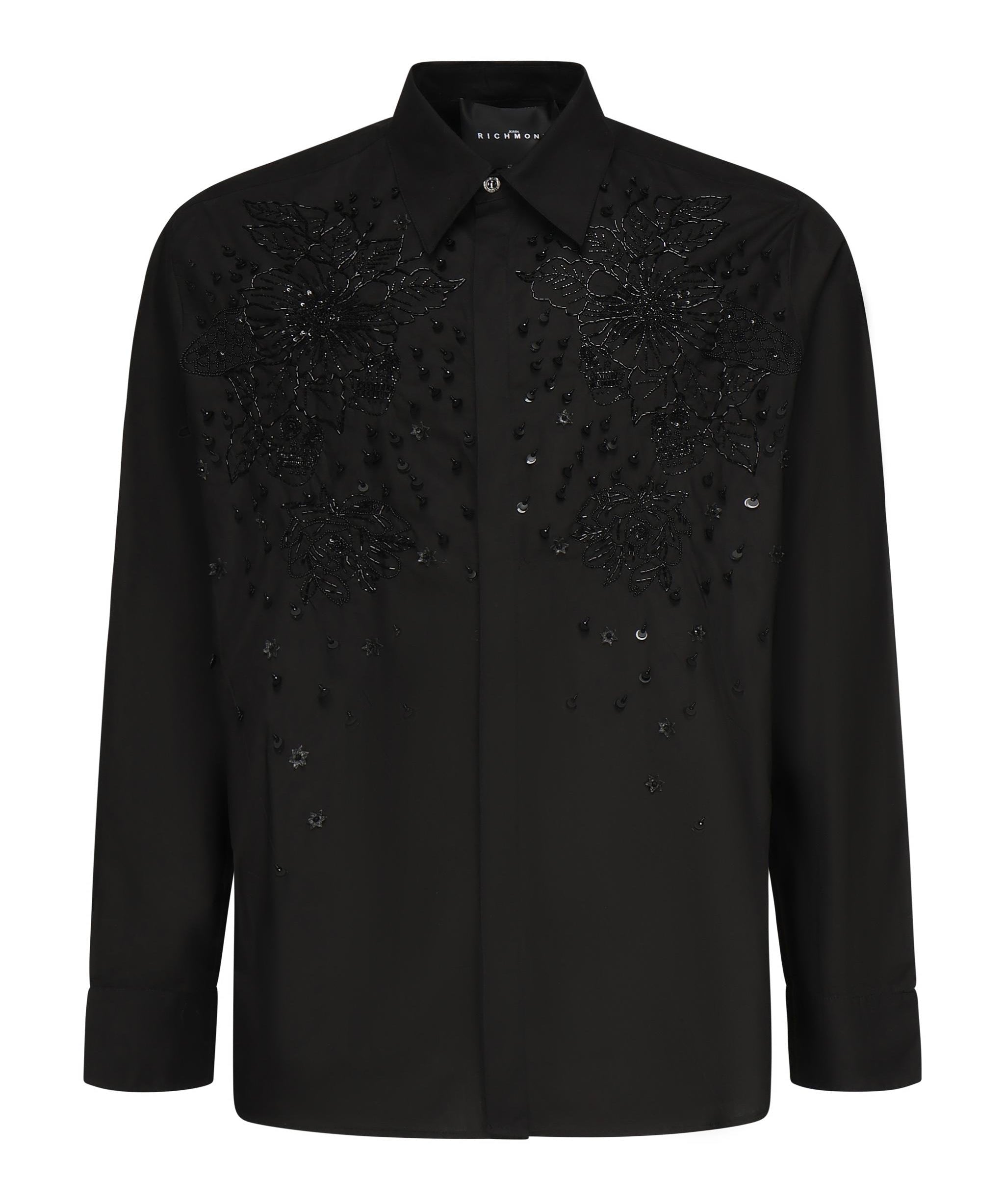 Camicia Tavaria con ricami e paillettes RMP25233CA BLACK JOHN RICHMOND 