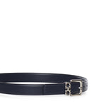 Cintura con doppio Gancini in pelle 230346 786277005 FERRAGAMO 