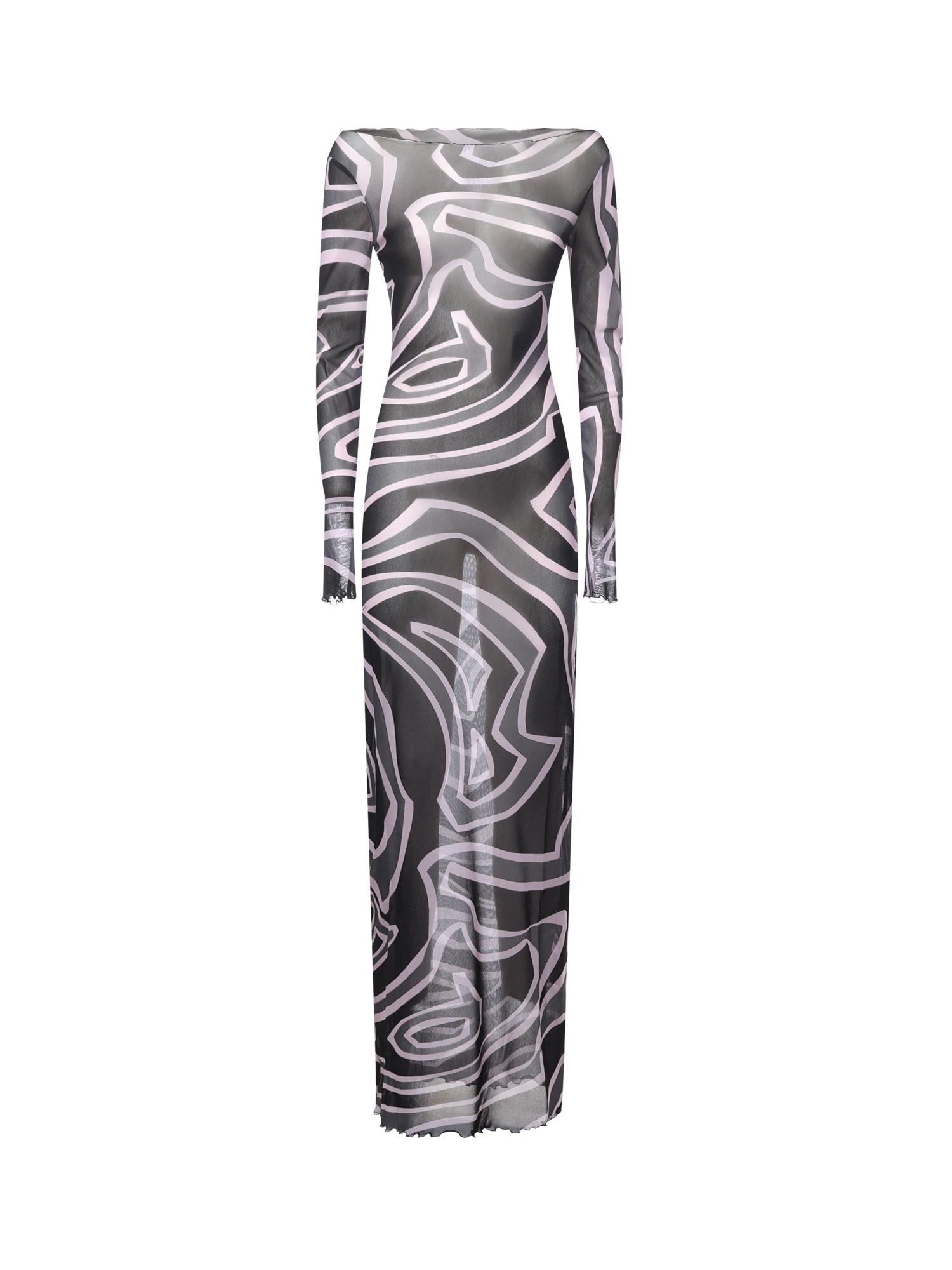 Abito in tulle con stampa marmo 5UJI35 5U749047 PUCCI 