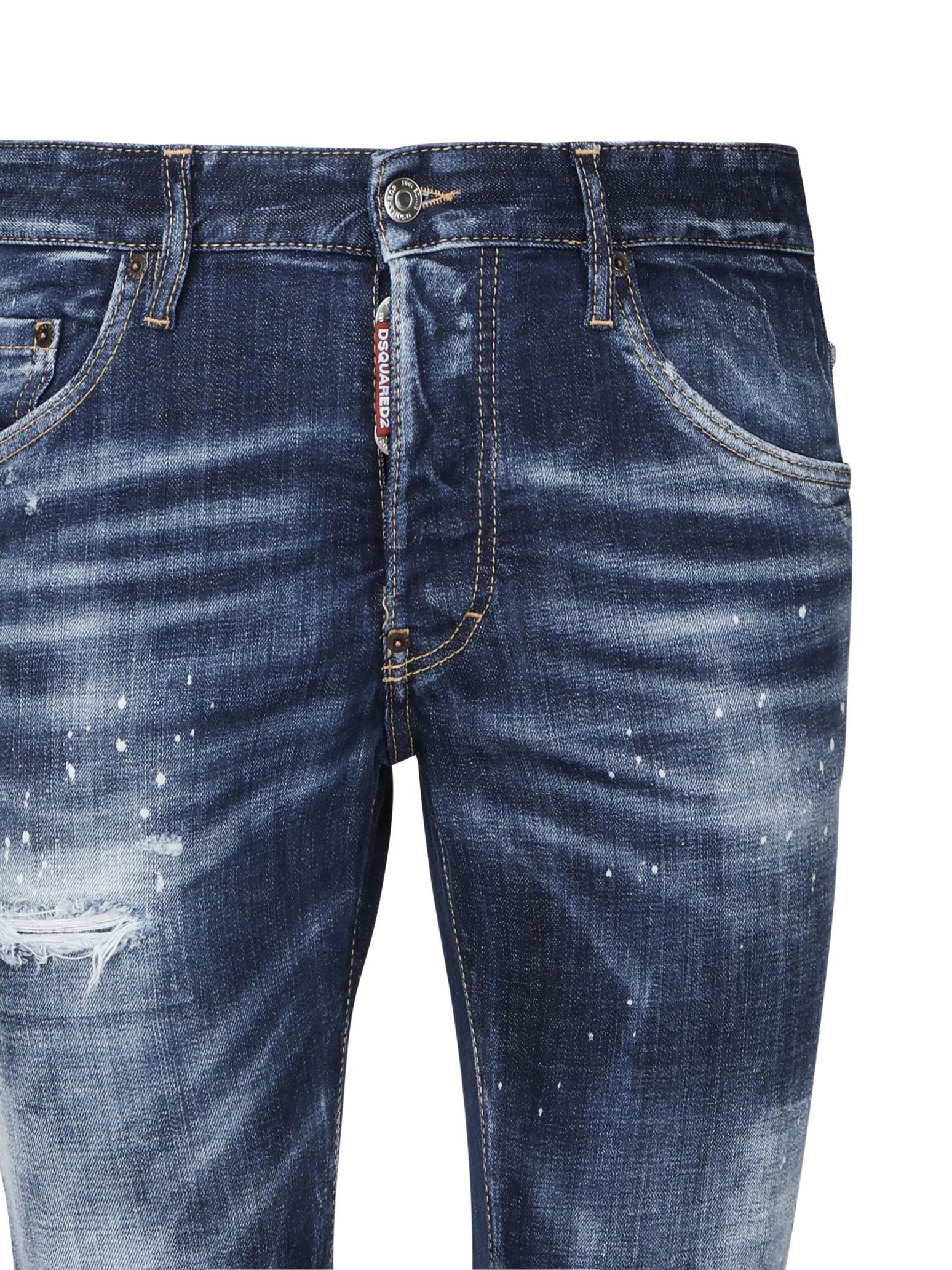 Jeans skater in denim stressed S74LB1556 S30664470 DSQUARED2 