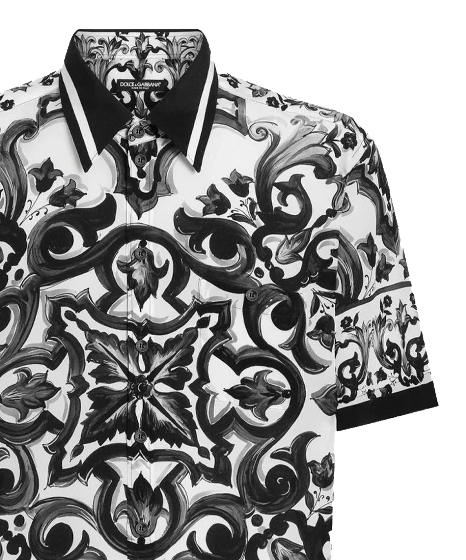 Camicia in seta stampa Maiolica G5LG9T HI1Y6IZ3TN DOLCE & GABBANA 