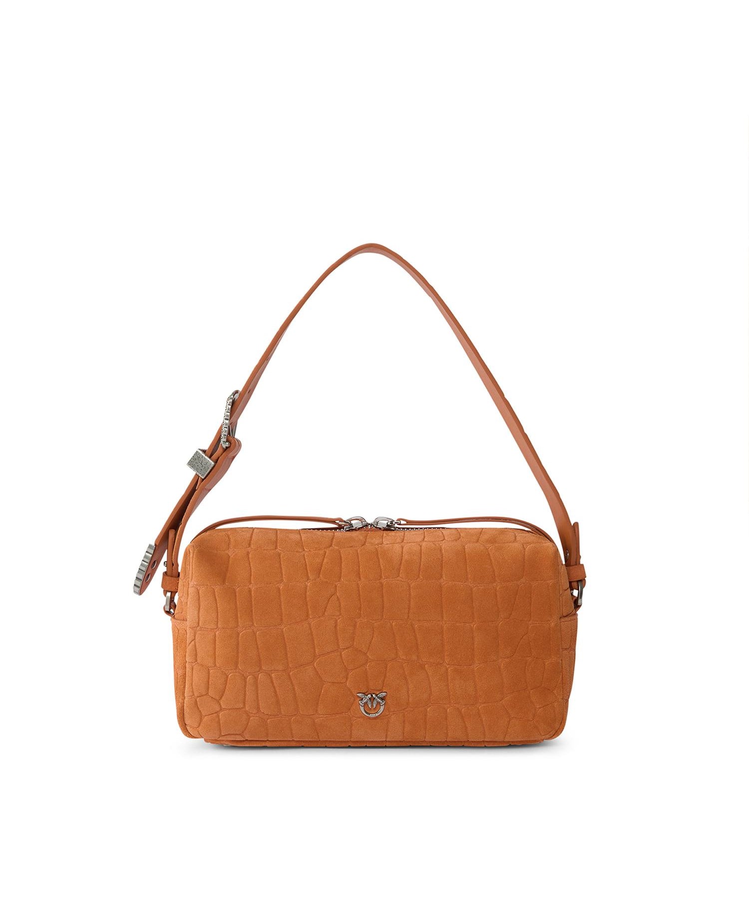 Borsa bauletto a tracolla in pelle stampa coccodrillo 106761 A2YWA76O PINKO 