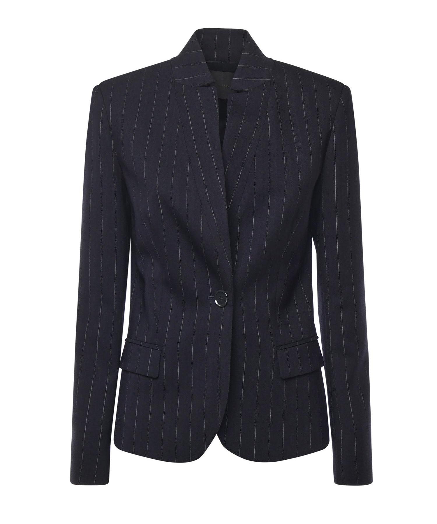 Blazer sfiancato in lana gessata 105626 A2QYEZ1 PINKO 
