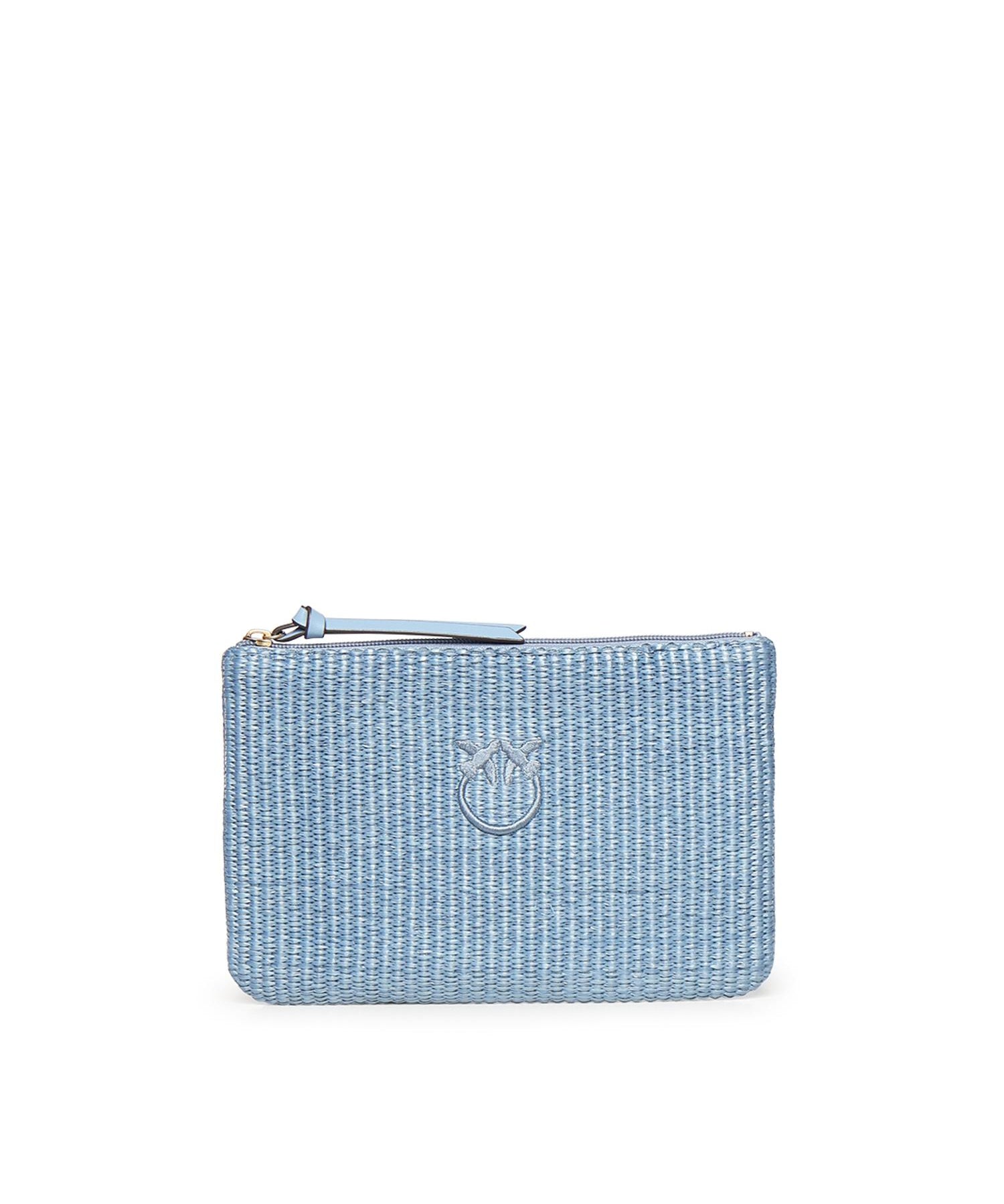 Pochette in rafia con logo Love Birds 106763 A39YE5YQ PINKO 