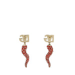 Orecchini con logo e cornetto in strass WEQ6C6 W1111ZOO00 DOLCE & GABBANA 