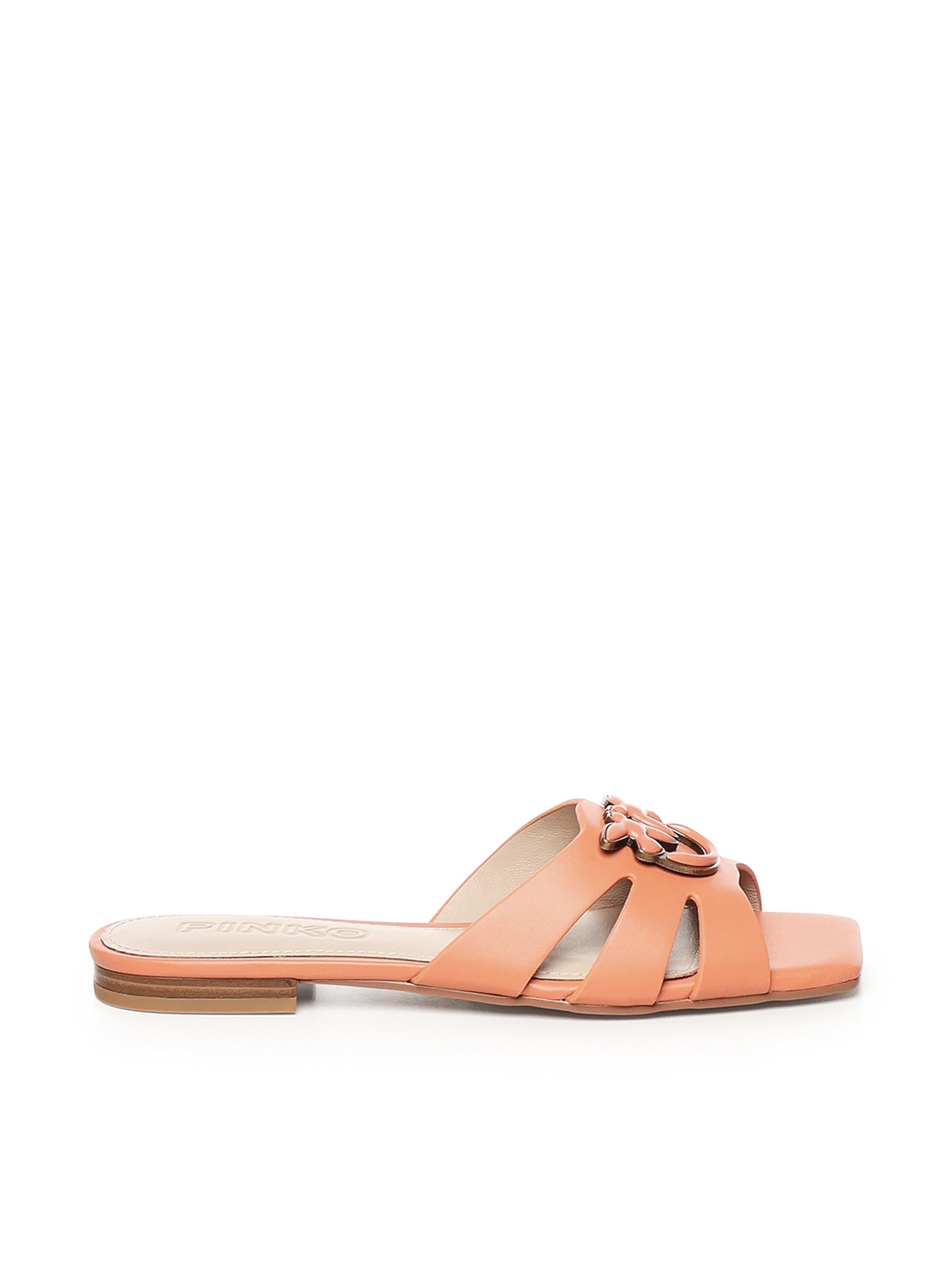 Ciabattine in nappa con logo uccellini SD0313 P003Q74 PINKO 