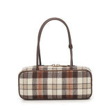 Bauletto Beau in tartan con dettagli in pelle<BR/> 5BB173 2DU5F0Z0F MIU MIU 