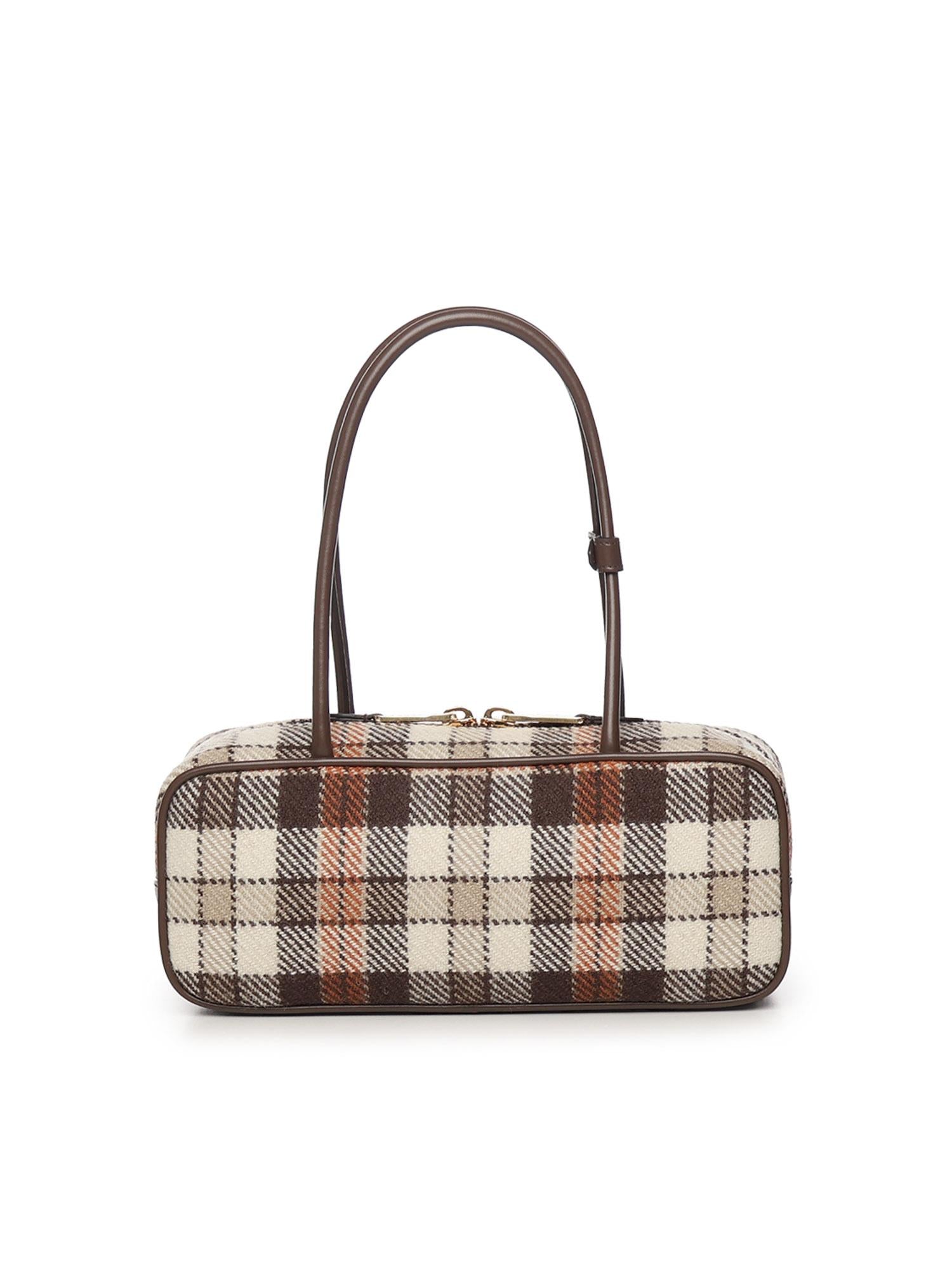 Bauletto Beau in tartan con dettagli in pelle<BR/> 5BB173 2DU5F0Z0F MIU MIU 