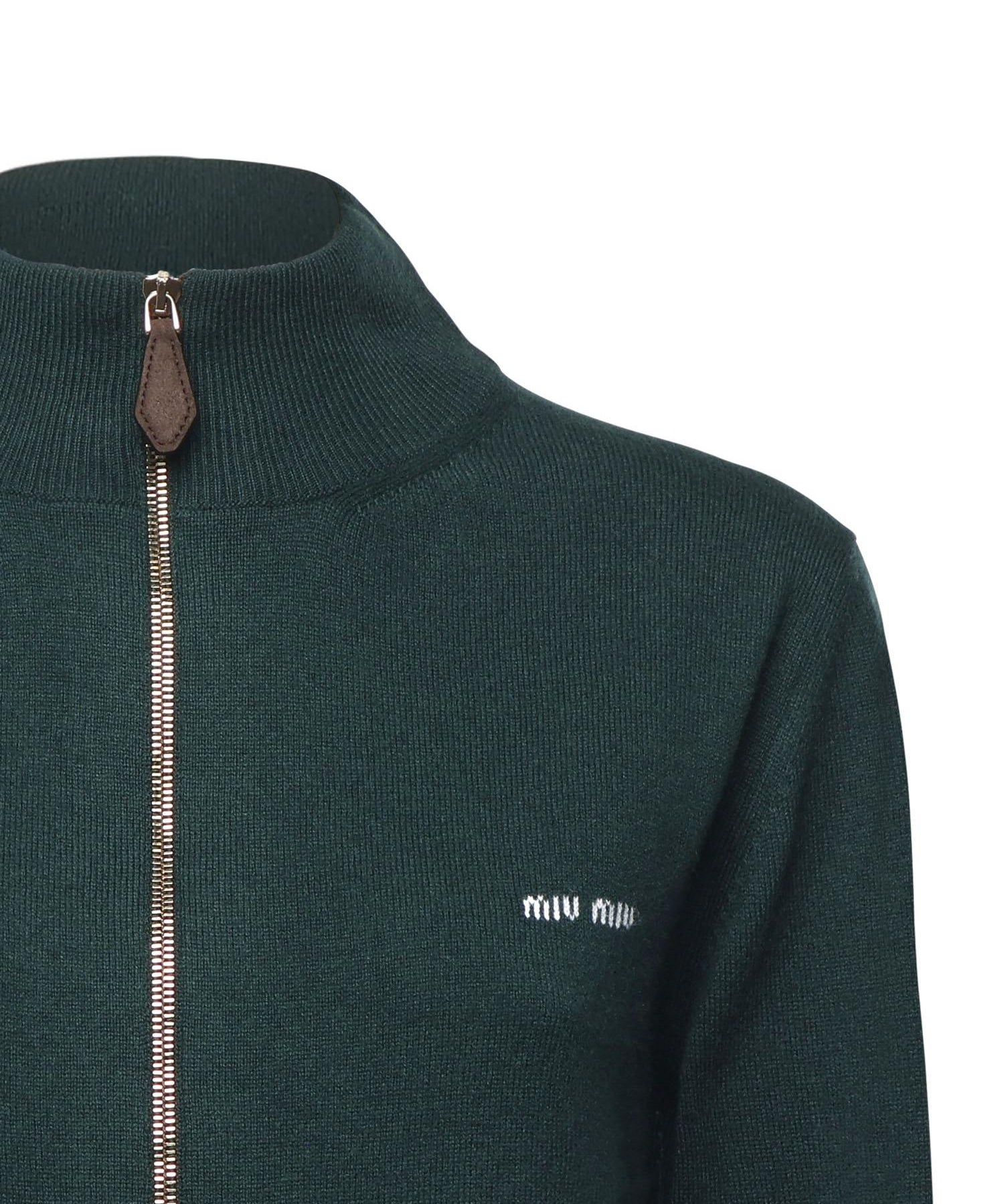 Maglia in cashmere con logo MMF995 1748F0L76 MIU MIU 