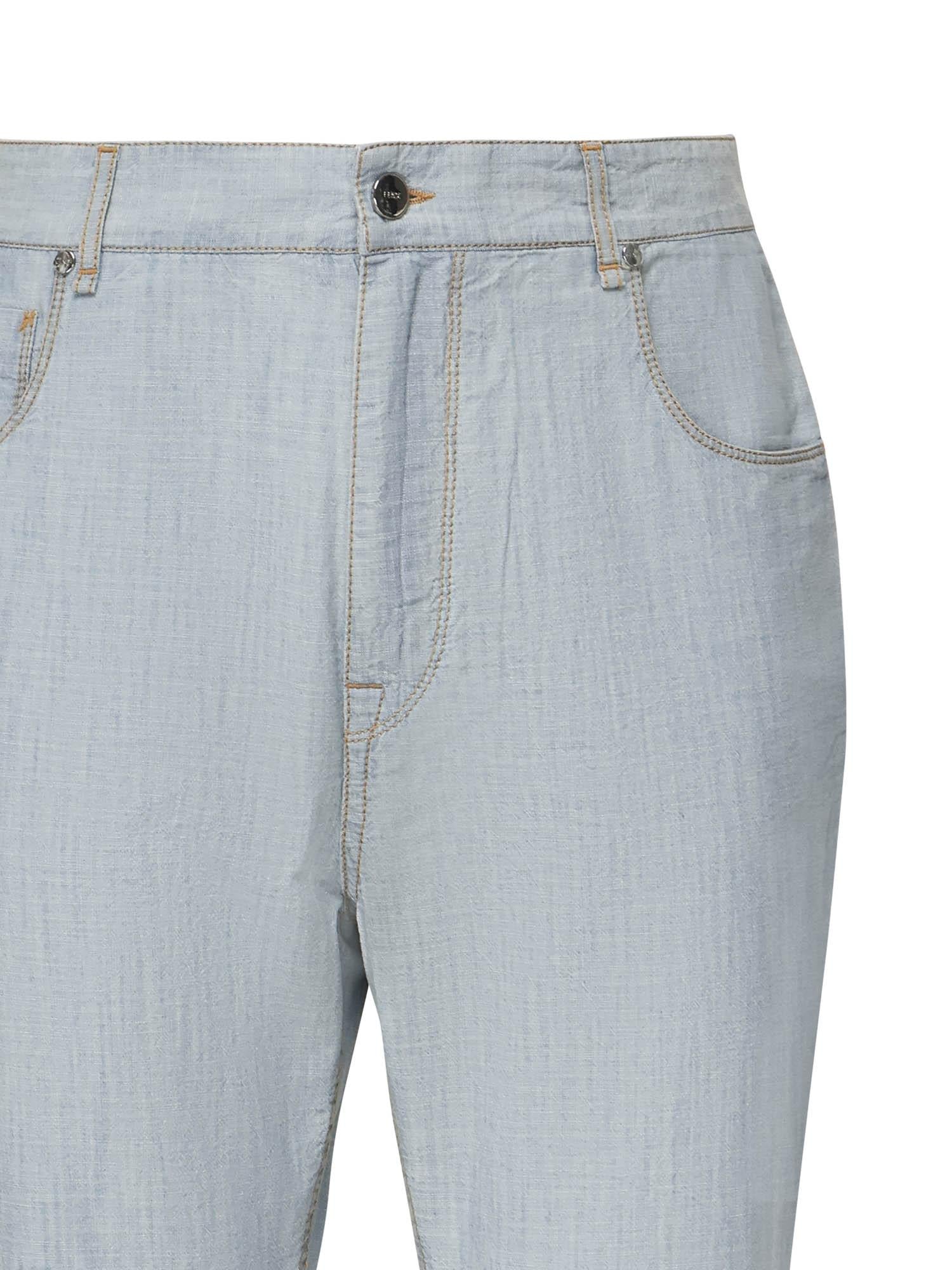Jeans in chambray con logo FLP285 AUWXF0LQ0 FENDI 