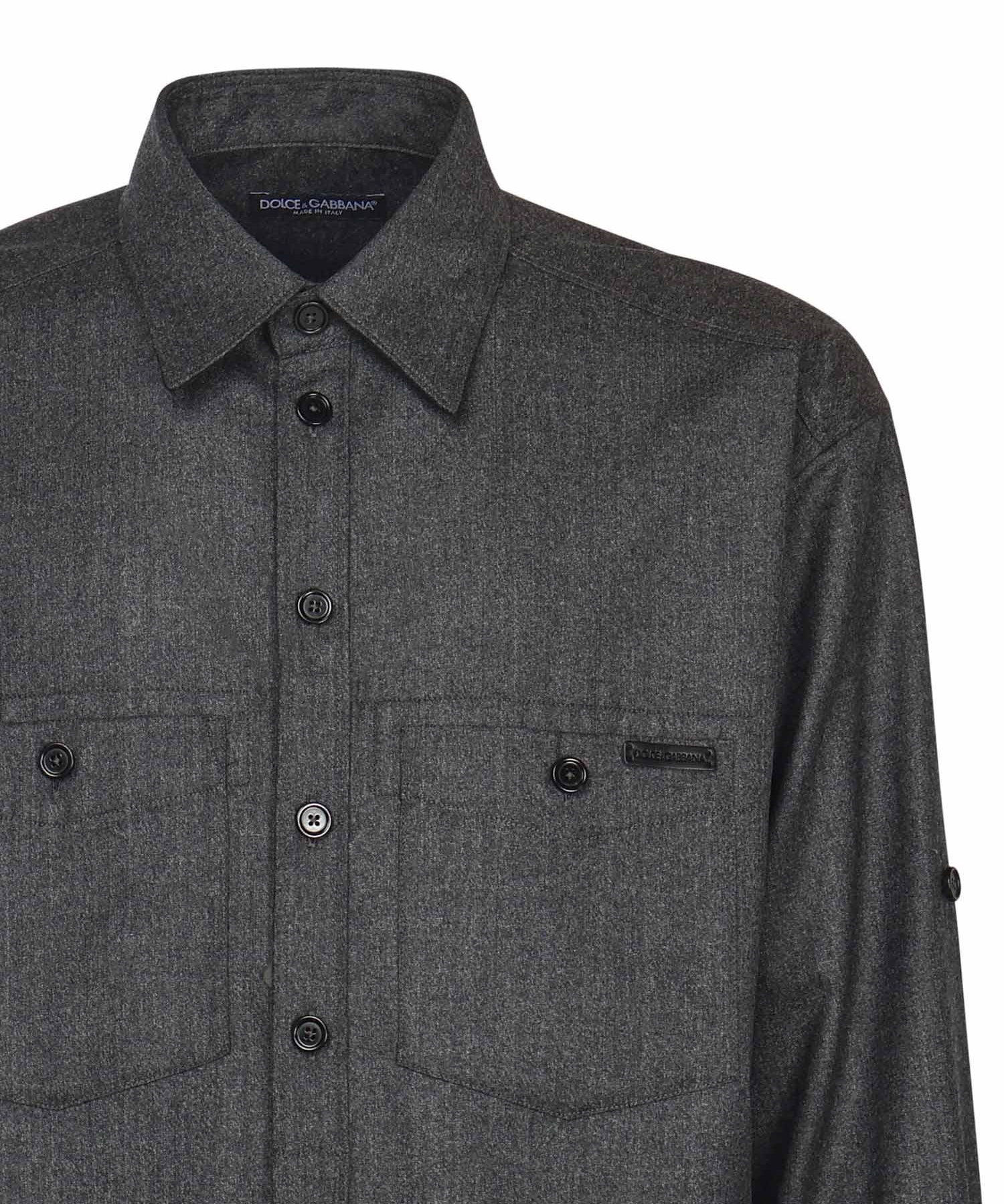 Camicia in stuoia lana mélange G5NI3T FURNCN0141 DOLCE & GABBANA 