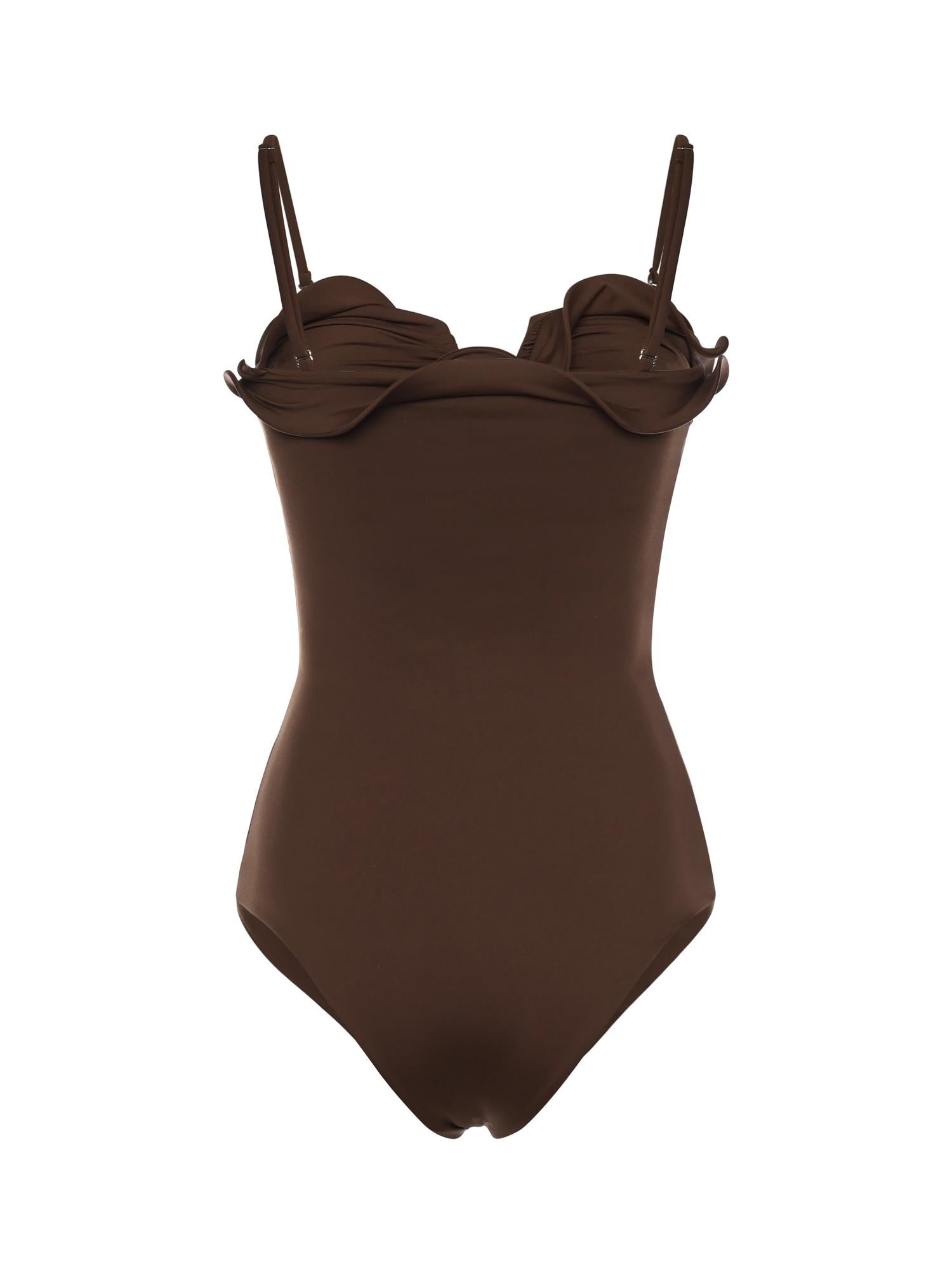 Costume da bagno bustier con rosa scultorea 608426  MAGDA BUTRYM 