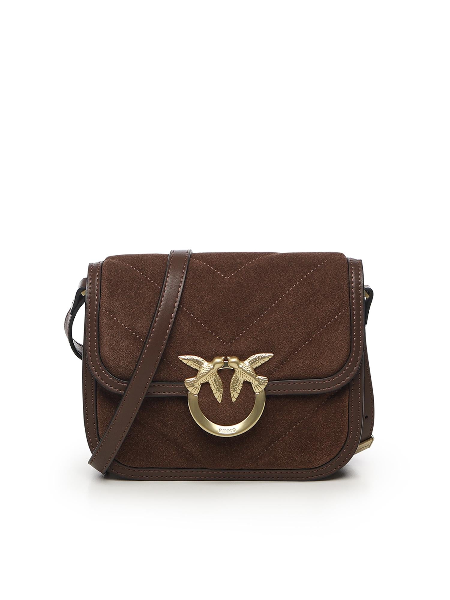Borsa a spalla piccola Mini Love Bag Box in pelle scamosciata<BR/> 104297 A2JHL74V PINKO 