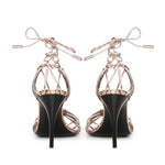 Sandali Babylone in pelle metallizzata 785706 0NL005912 SAINT LAURENT 