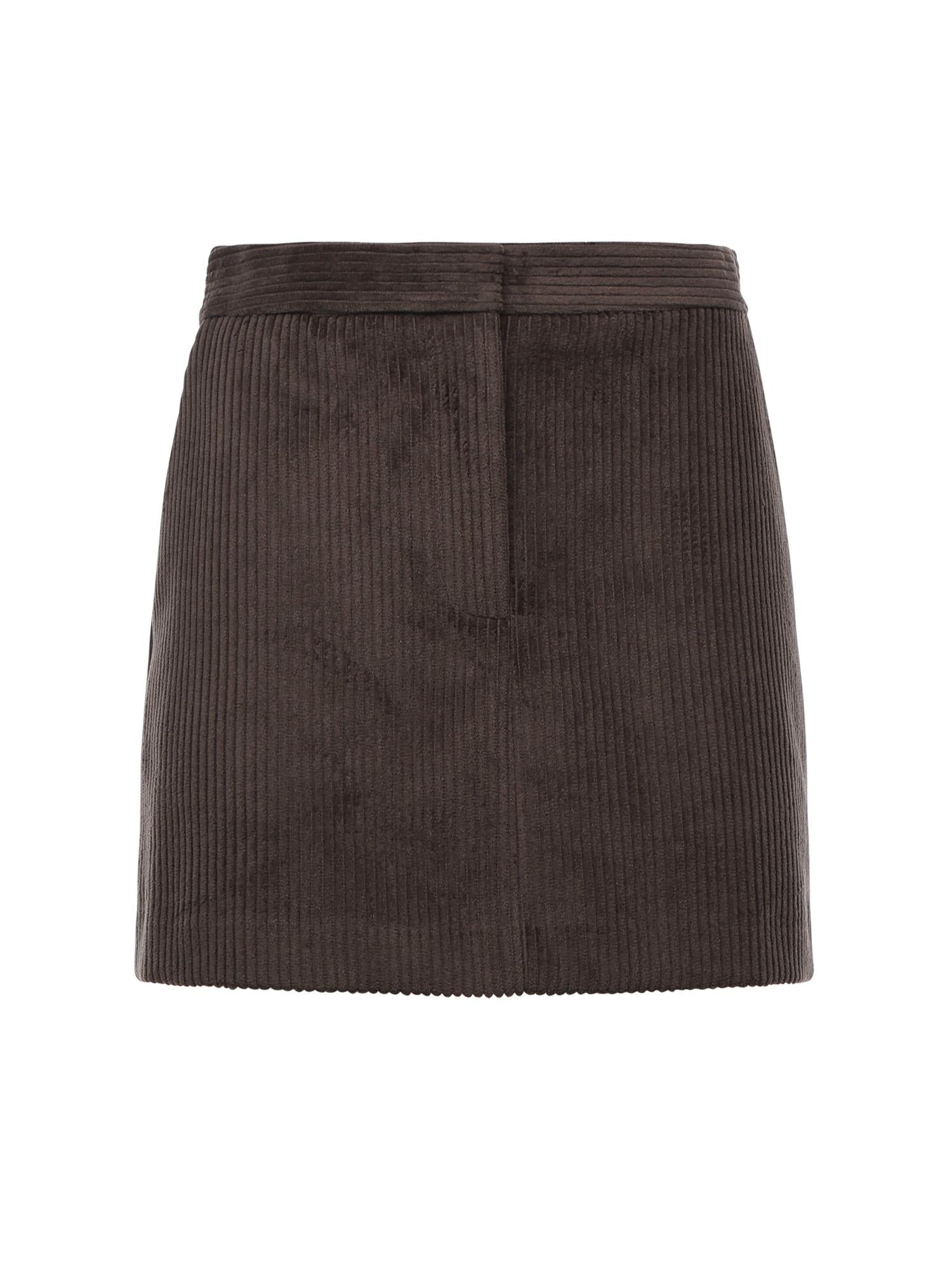 Minigonna in velluto DN6230 BROWN OTTOD'AME 