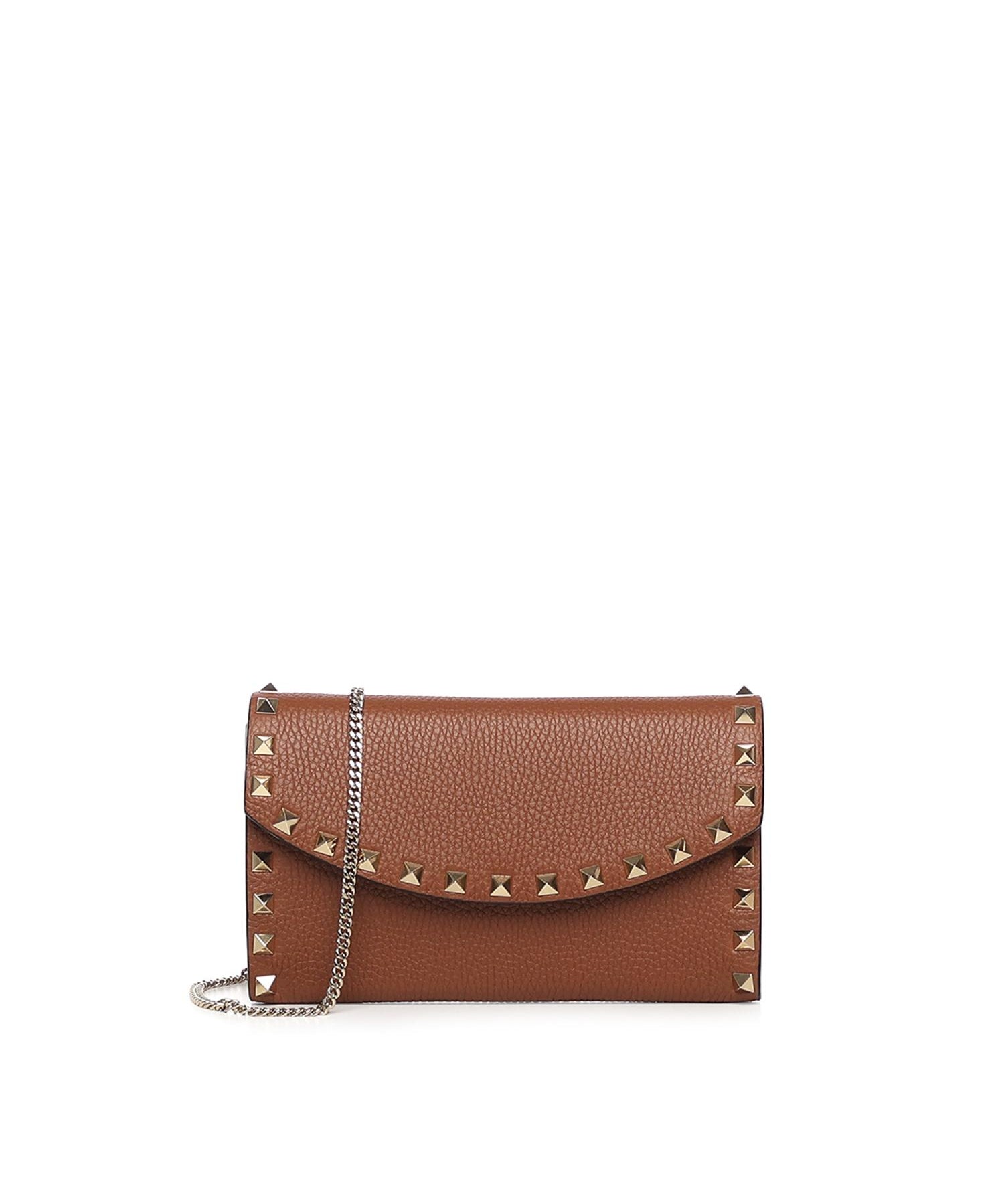 Portafoglio Rockstud in pelle con catena 7W2P0AR6 VSHHG5 VALENTINO GARAVANI 