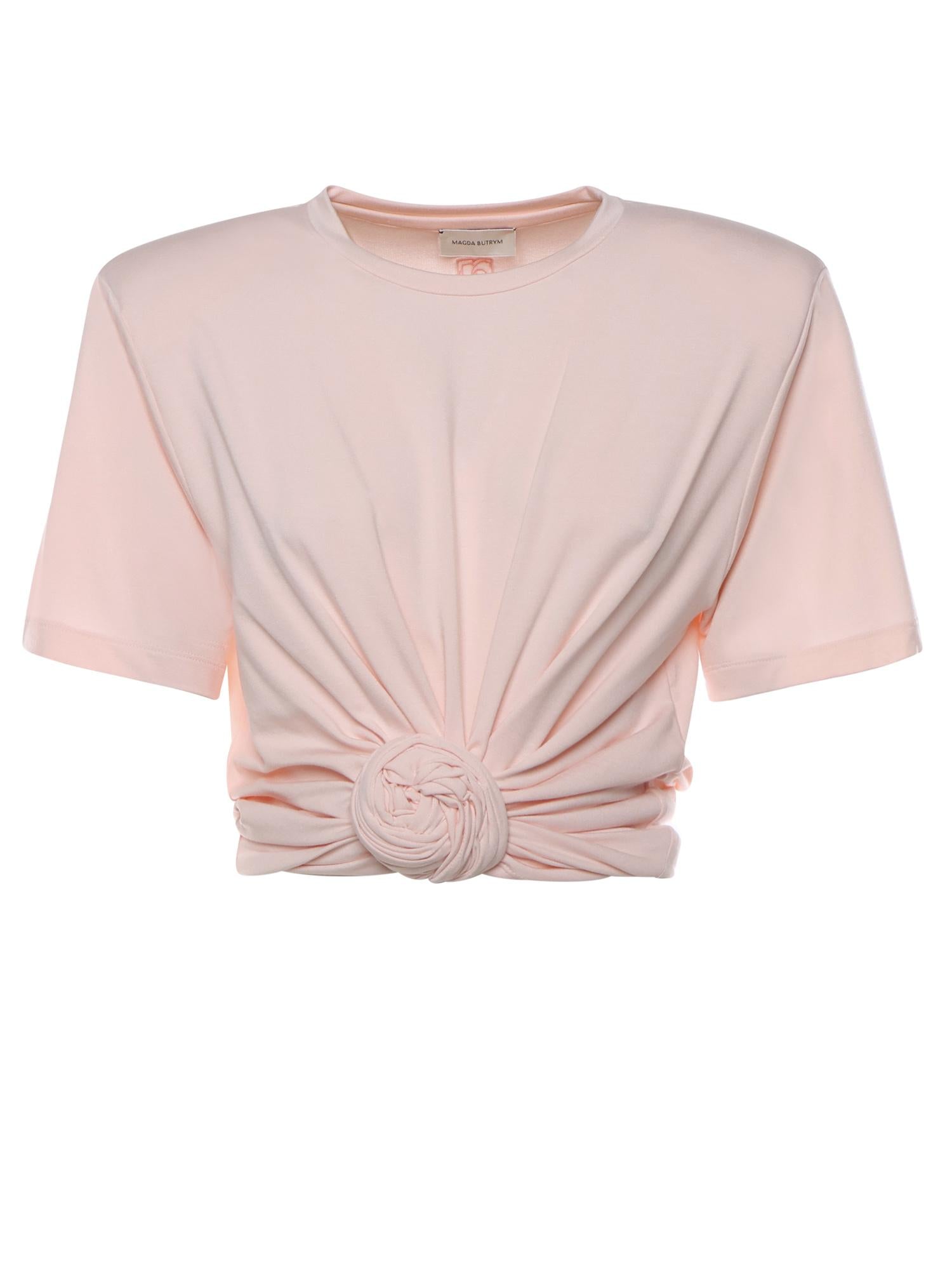 T-shirt cropped con nodo 101426  MAGDA BUTRYM 
