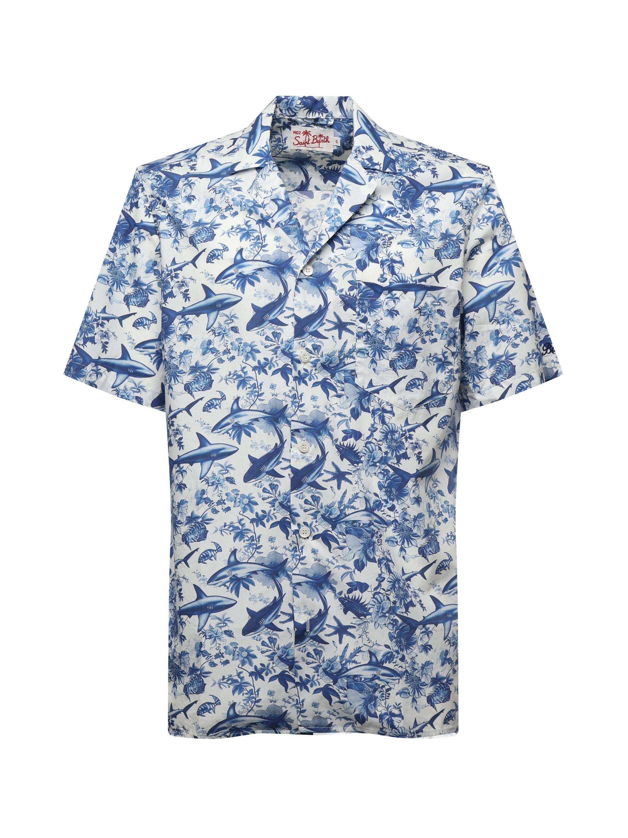 Camicia Kalea con stampa squali KALE001 01127H MC2 SAINT BARTH 