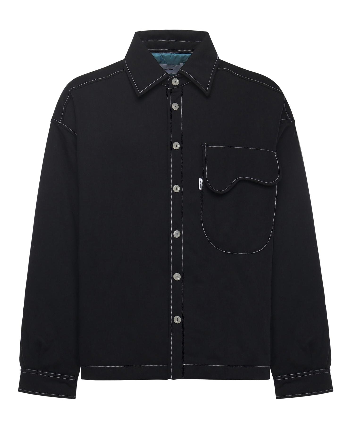 Overshirt con tasca sul petto SH003002 BLK BONSAI 
