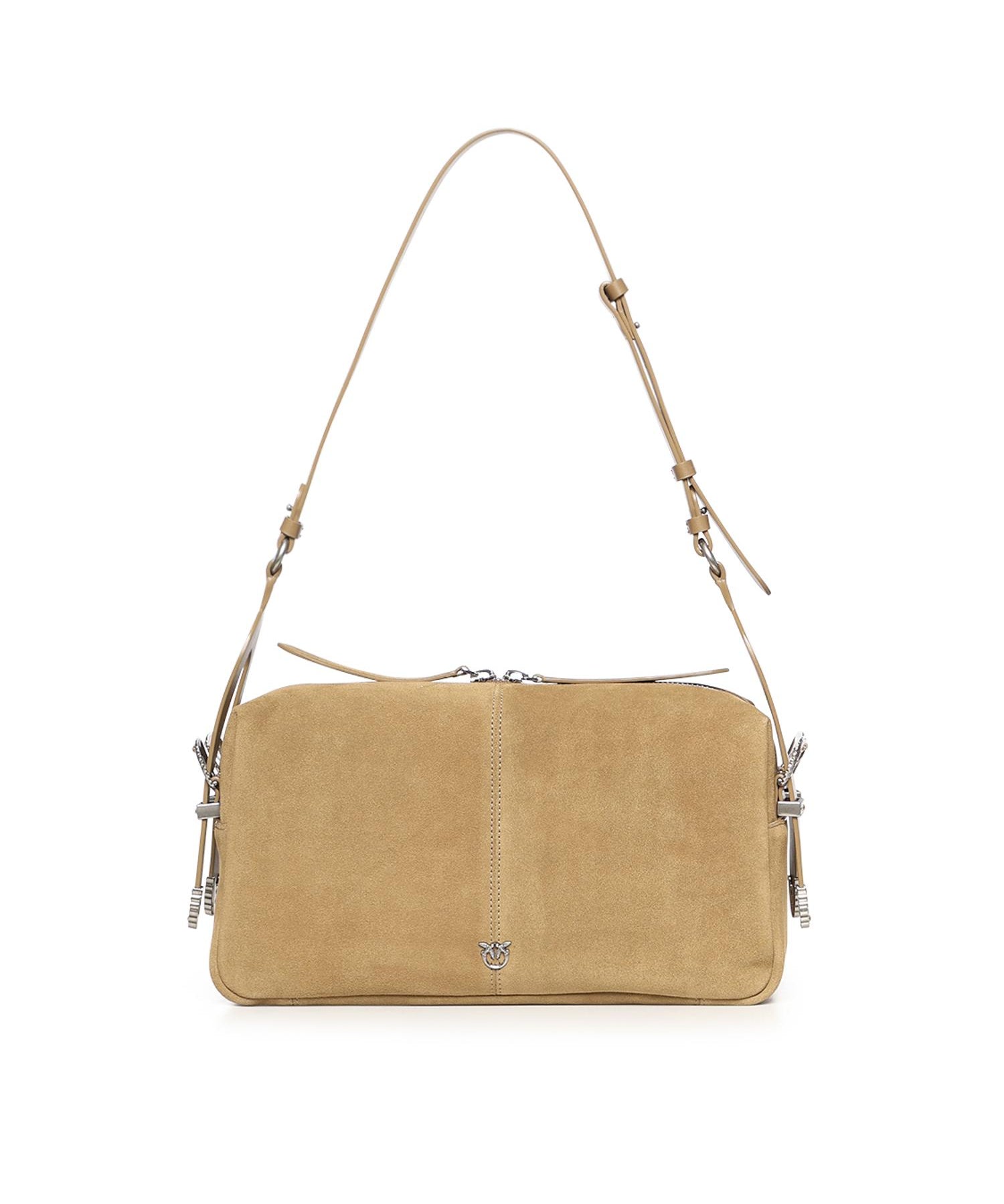Borsa a spalla media Keeper Bag in suede 106676 A0F6L22O PINKO 