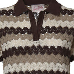 Polo Lala in misto cotone effetto crochet a righe LAA0001 08955L MC2 SAINT BARTH 