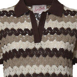 Polo Lala in misto cotone effetto crochet a righe LAA0001 08955L MC2 SAINT BARTH 