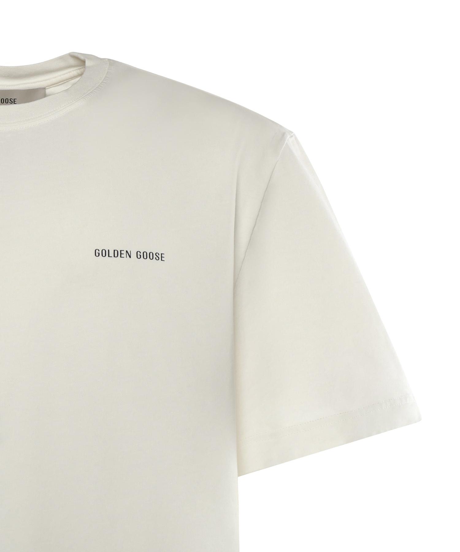 T-shirt in cotone con logo GMP01220 P00238010363 GOLDEN GOOSE 